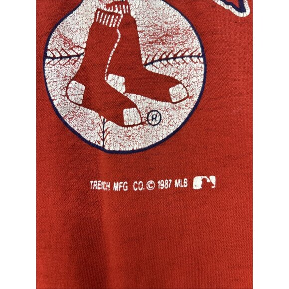 1987 BOSTON RED SOX vintage faded baseball tee t-shirt Size Large Trench MLB - Picture 3 of 10